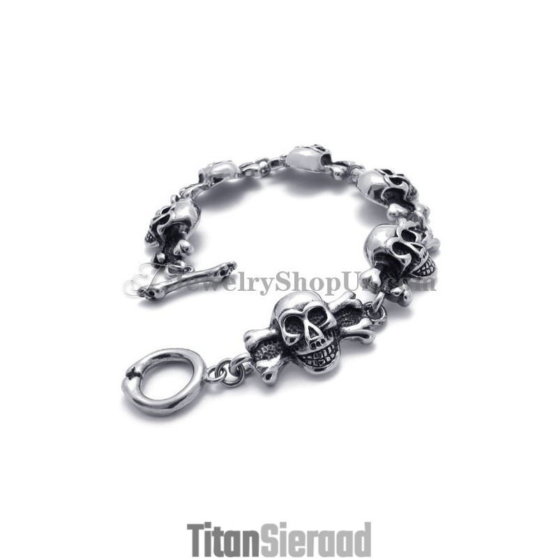 Mode Titanium Schedel Armband