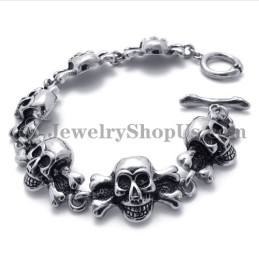 Mode Titanium Schedel Armband