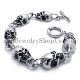 Mode Schedels Titanium Armband