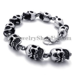Elegante Schedels Titanium Armband