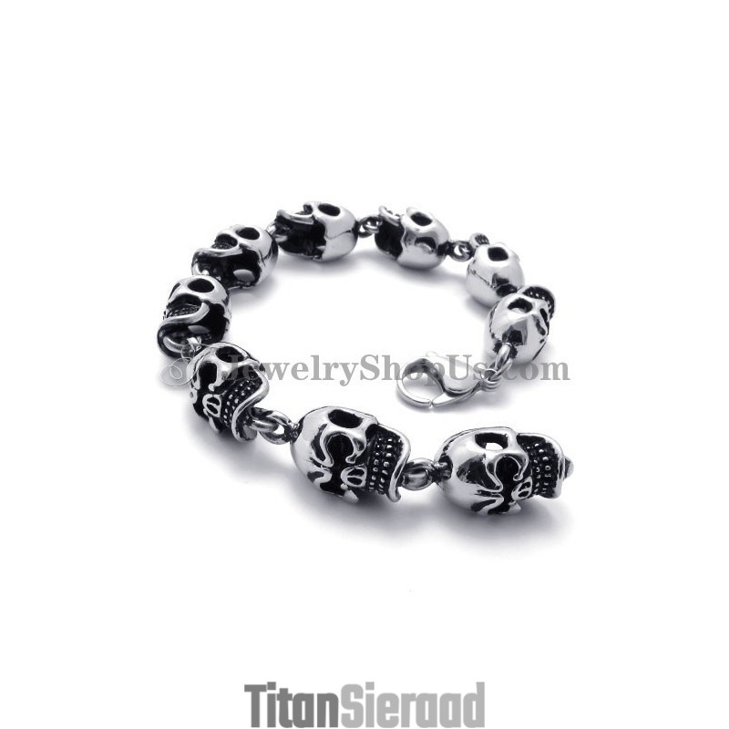 Elegante Schedels Titanium Armband Elegante Schedels Titanium Armband