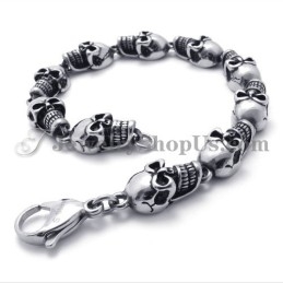 Elegante Schedels Titanium Armband
