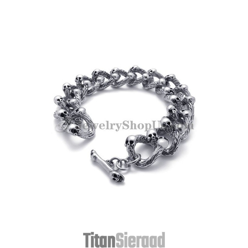 Mode Titanium Schedel Armband
