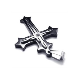 Herenketting Met Zwarte, Pure Titanium Kruishanger (Nieuw)