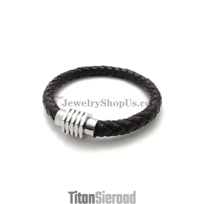 Mode Titanium Met Leren Armband