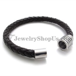 Mode Titanium Met Leren Armband