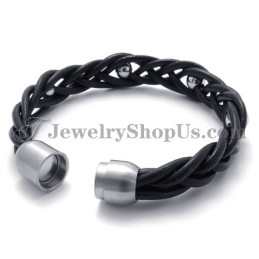 Mode Leer Met Titanium Armband