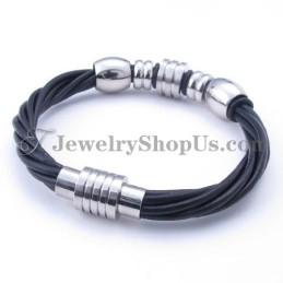 Leren Titanium Armband