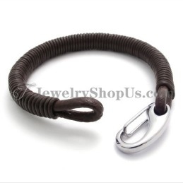 Mode Leren Titanium Armband