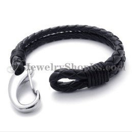 Elegante Titanium Leren Armband