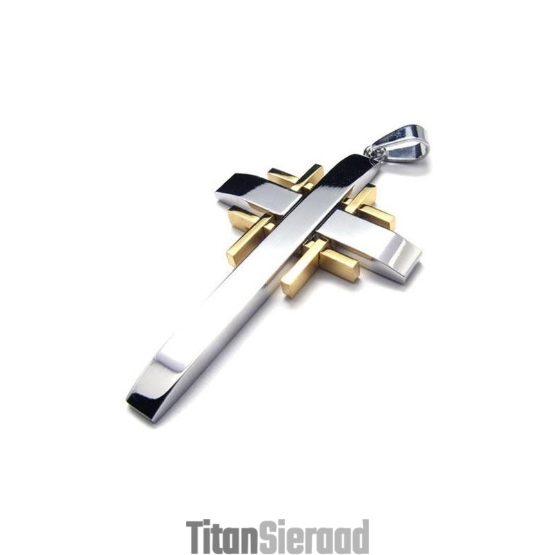Heren Kruisketting Van Puur Titanium (Nieuw)