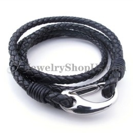 Titanium Leren Armband