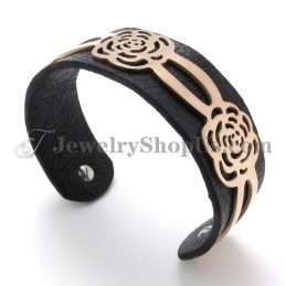 Prachtige Titanium Leren Armband