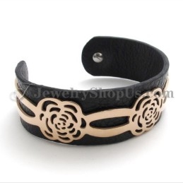 Prachtige Titanium Leren Armband