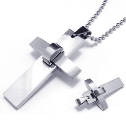Heren Jongens Zilveren Kruis Hanger Ketting