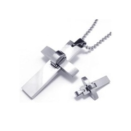 Heren Jongens Zilveren Kruis Hanger Ketting
