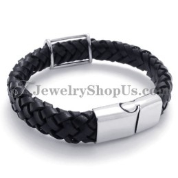 Mode Titanium Leren Armband