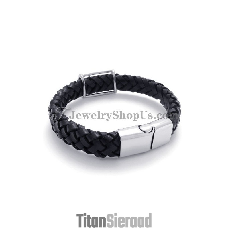 Mode Titanium Leren Armband Mode Titanium Leren Armband