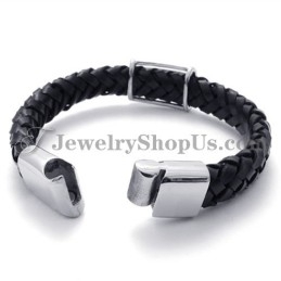 Mode Titanium Leren Armband