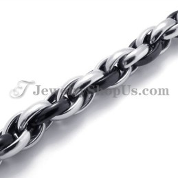 Mode Zwarte En Zilveren Titanium Armband