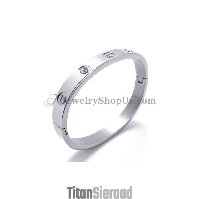 Mode Zilveren Titanium Armband Met Strass Mode Zilveren Titanium Armband Met Strass