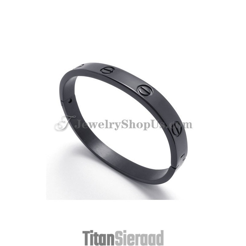 Elegante Zwarte Titanium Armband Voor Dames Elegante Zwarte Titanium Armband Voor Dames