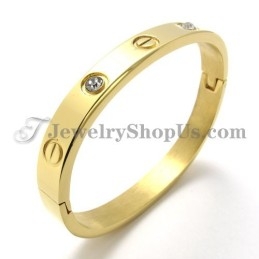 Mode Gouden Titanium Armband Met Strass