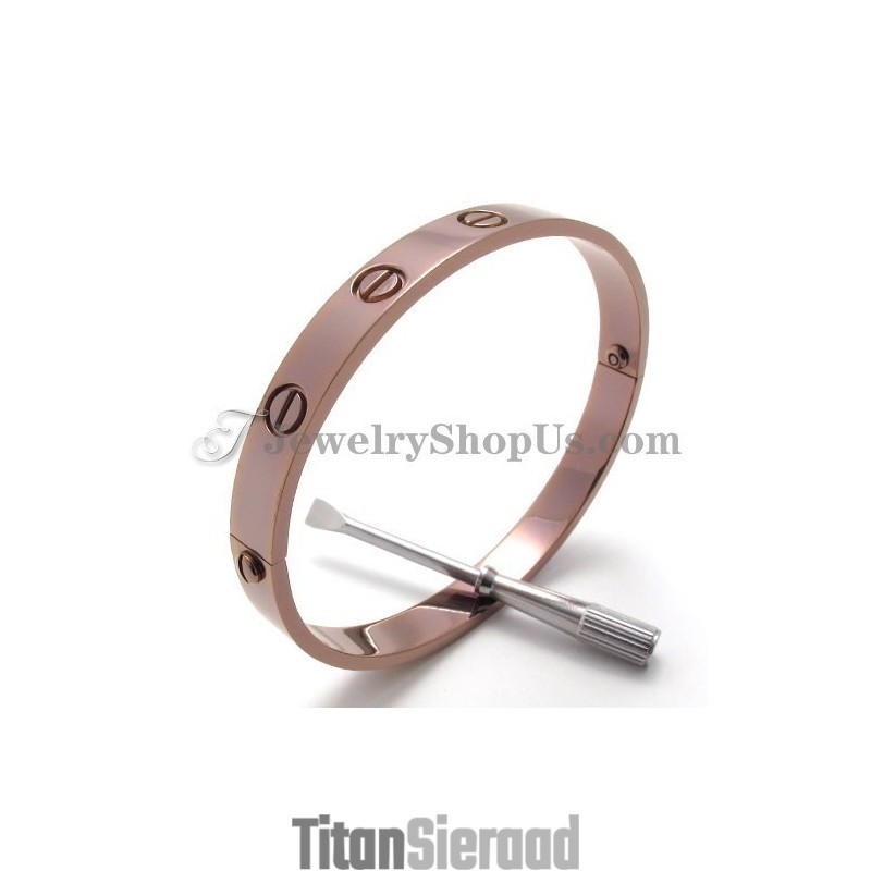 Elegante Roségouden Titanium Armband Voor Dames