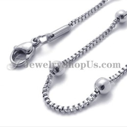 Elegante Damesketting Met Titanium Zilveren Kralen