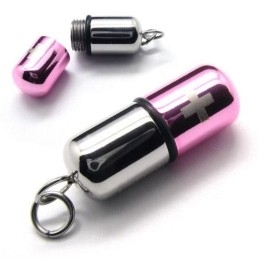 Roze Zilveren Pilhanger Kruisketting Van Puur Titanium