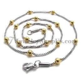 Elegante Damesketting Met Titanium Gouden Kralen