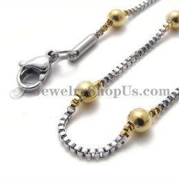 Elegante Damesketting Met Titanium Gouden Kralen