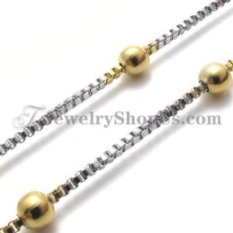 Elegante Damesketting Met Titanium Gouden Kralen
