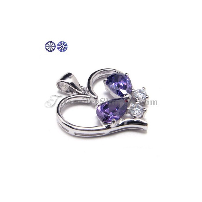 925 Zilveren Zirkonia Hanger Met Gratis Ketting