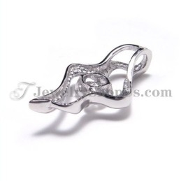 925 Zilveren Hanger Met Zirkoon (Galvaniserend Platina) Met Gratis Ketting