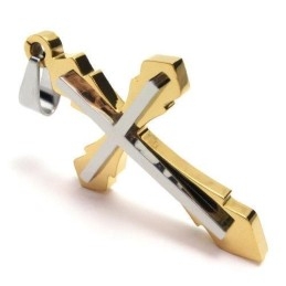 Gouden Kruishanger Voor Heren Van Puur Titanium (Nieuw)