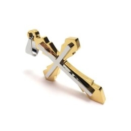 Gouden Kruishanger Voor Heren Van Puur Titanium (Nieuw)
