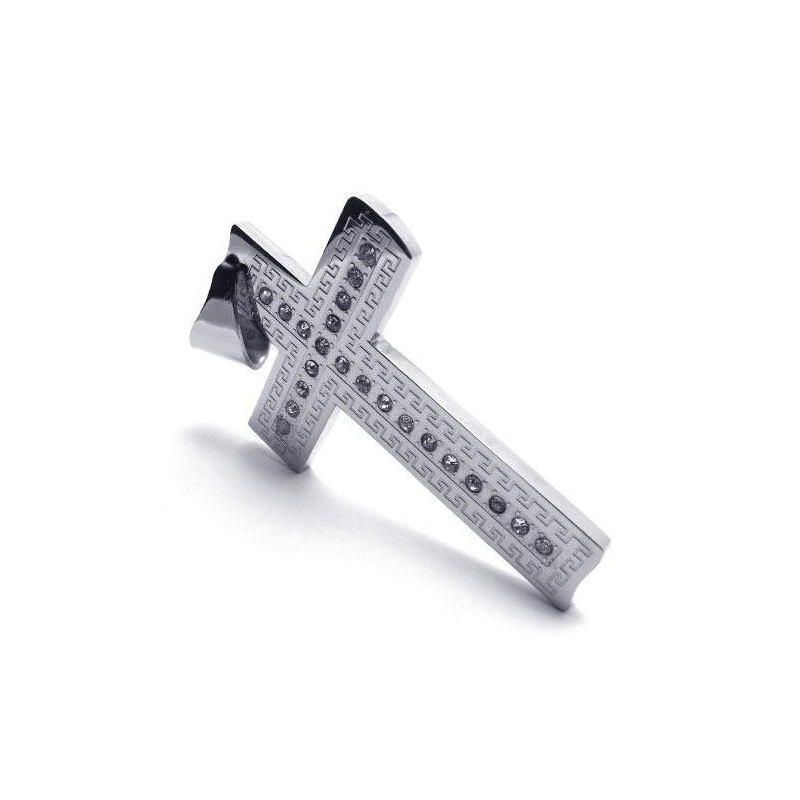 Herenketting Met Kruishanger Van Zuiver Titanium In Zilver (Nieuw) Herenketting Met Kruishanger Van Zuiver Titanium In Zilver (Nieuw)
