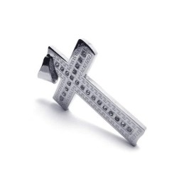 Herenketting Met Kruishanger Van Zuiver Titanium In Zilver (Nieuw)