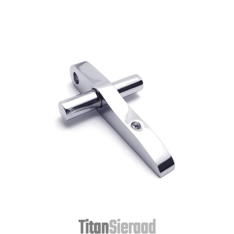 Heren Jongens Zilveren Pure Titanium Ketting Kruis Hanger Heren Jongens Zilveren Pure Titanium Ketting Kruis Hanger