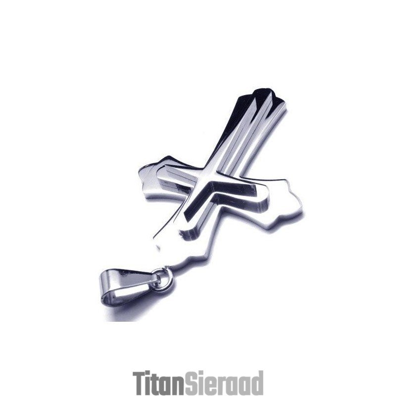 Heren Zilveren Kruishanger Van Puur Titanium (Nieuw) Heren Zilveren Kruishanger Van Puur Titanium (Nieuw)