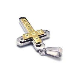 Heren Gouden Puur Titanium Kruis Hanger Ketting