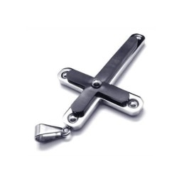Heren Zwarte Pure Titanium Kruis Hanger Ketting