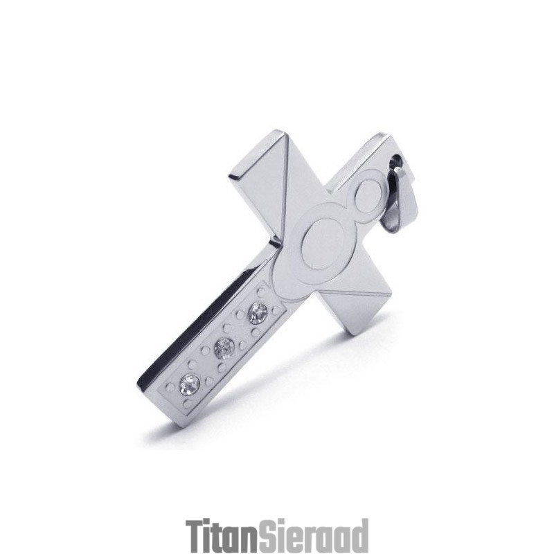 Heren Zilveren Ketting Met Kruishanger Van Puur Titanium (Nieuw) Heren Zilveren Ketting Met Kruishanger Van Puur Titanium (Nieuw)