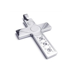 Heren Zilveren Ketting Met Kruishanger Van Puur Titanium (Nieuw)