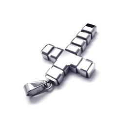 Herenketting Met Kruishanger Van Zuiver Titanium In Zilver (Nieuw)