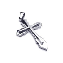 Heren Zilveren Hanger Kruisketting Van Puur Titanium (Nieuw)