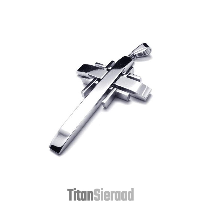 Heren Zilveren Kruishanger Van Puur Titanium (Nieuw) Heren Zilveren Kruishanger Van Puur Titanium (Nieuw)