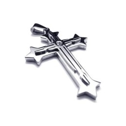 Herenketting Met Kruishanger Van Zuiver Titanium In Zilver (Nieuw)