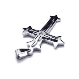 Herenketting Met Kruishanger Van Zuiver Titanium In Zilver (Nieuw)